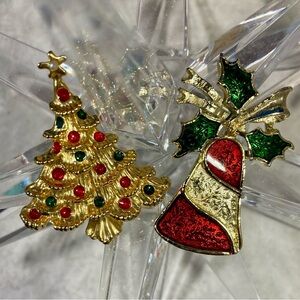 Vintage Signed Christmas Pins